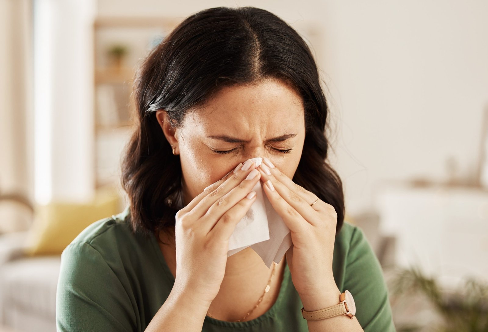 Person sneezing